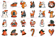 Retro Christmas Clipart, a Graphic by Markicha Art (Thumbnail 4 of 5)