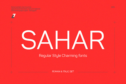 Sahar Regular (Roman & Italic), a Sans Serif Font by Lella7