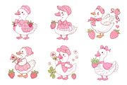 Strawberry Summer Goose Clipart, an Illustration by SinaCreation (Thumbnail 2 of 11)