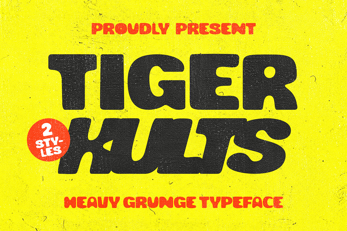 Tiger Kults – Bold Heavy Grunge, a Sans Serif Font by Portocraft (Photo 1 of 9)