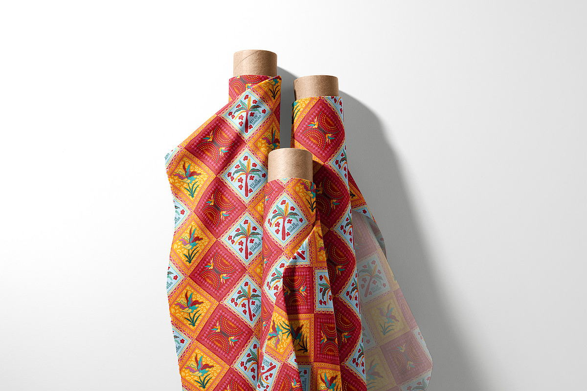 Patchwork Tropical Floral Pattern, a Pattern Graphic by StudioGlouna (Photo 2 of 9)