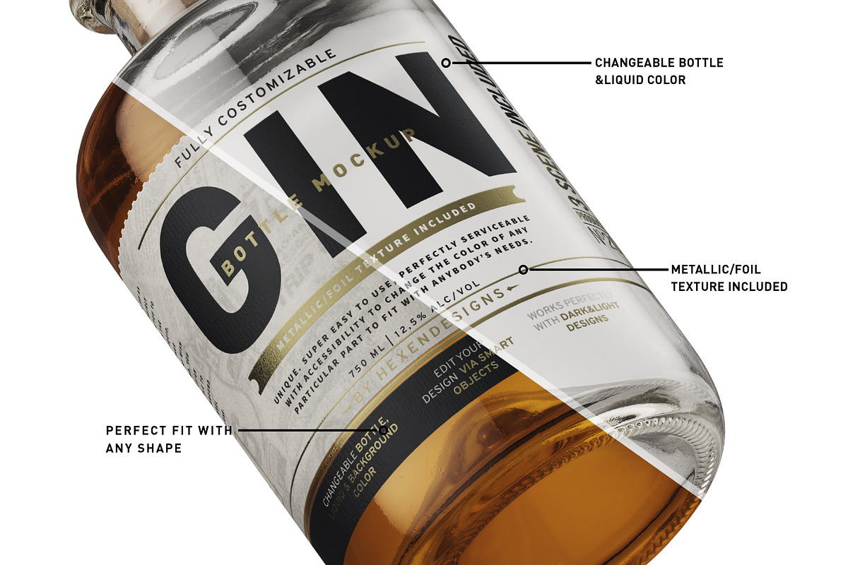 Gin Bottle Mockup, a Product Mockup by HexenDesigns (Photo 4 of 13)