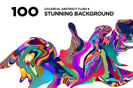 100 Colorful Stunning Abstract Fluid