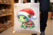 Christmas Cute Sea Turtle Clipart, an Illustration by Rose Art (Thumbnail 2 of 5)
