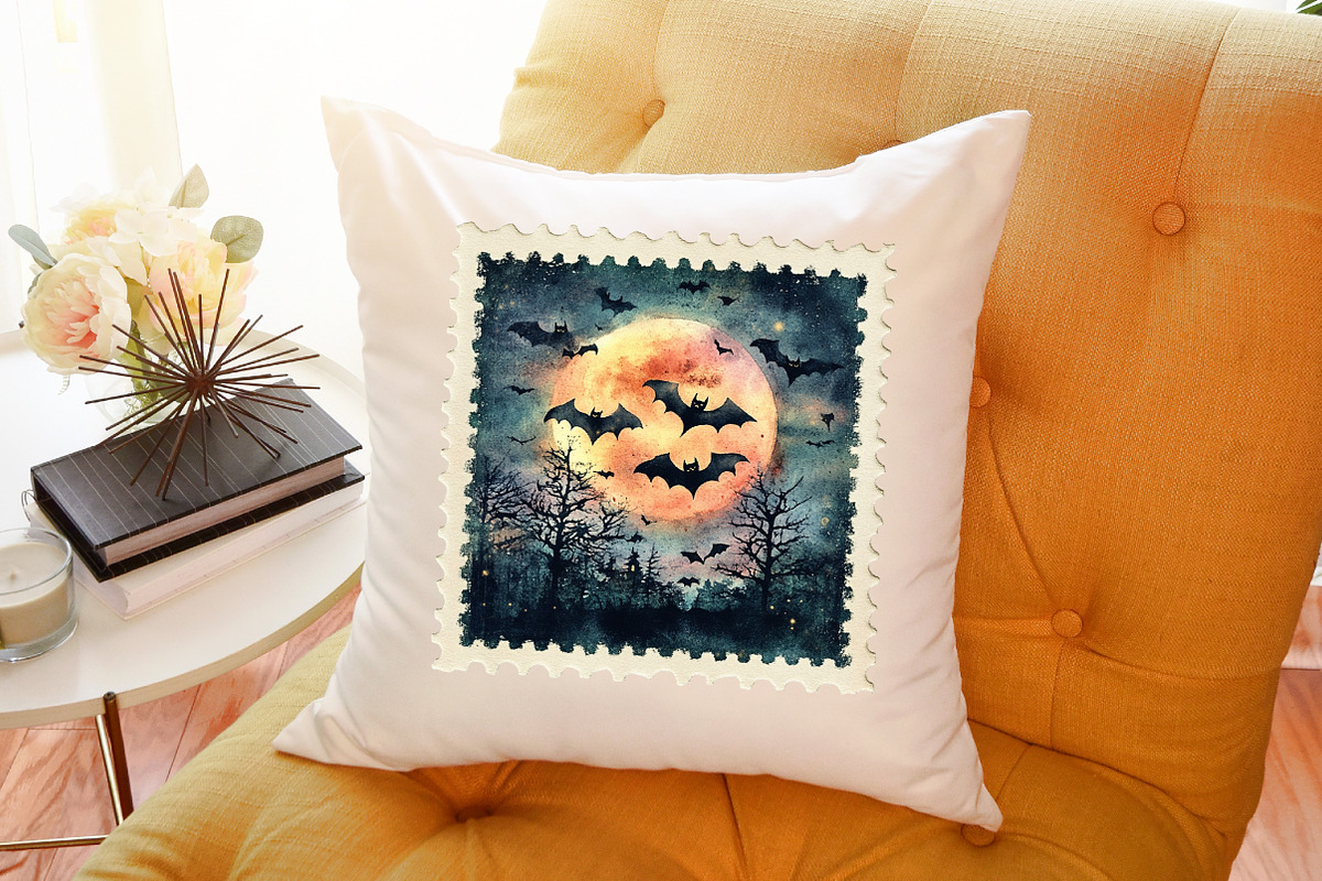 Vintage Halloween Postage Stamp Clip, an Illustration by Sublimation Artist (Photo 6 of 6)