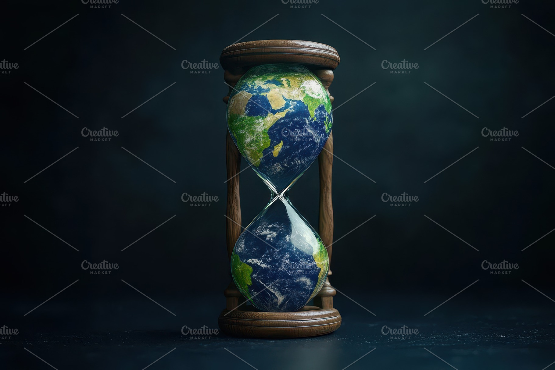 Planet Earth encased in an hourglass, a Photo by Pavel_design