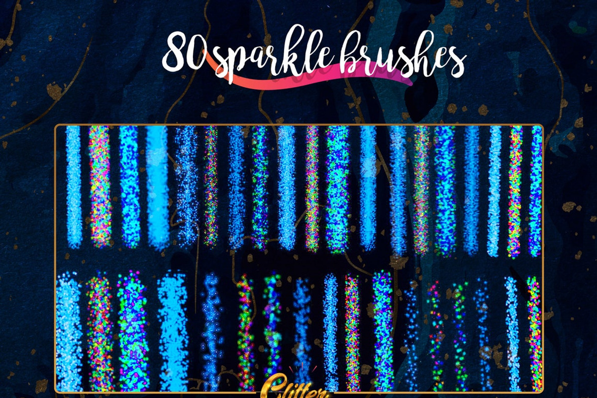 Procreate glitter brushes + textures, a Brush Add-On by Endete & Mazak brushes (Photo 4 of 6)