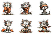 Autumn Cat Watercolor Clipart, a Seasonal Illustration by CreationArt (Thumbnail 3 of 5)