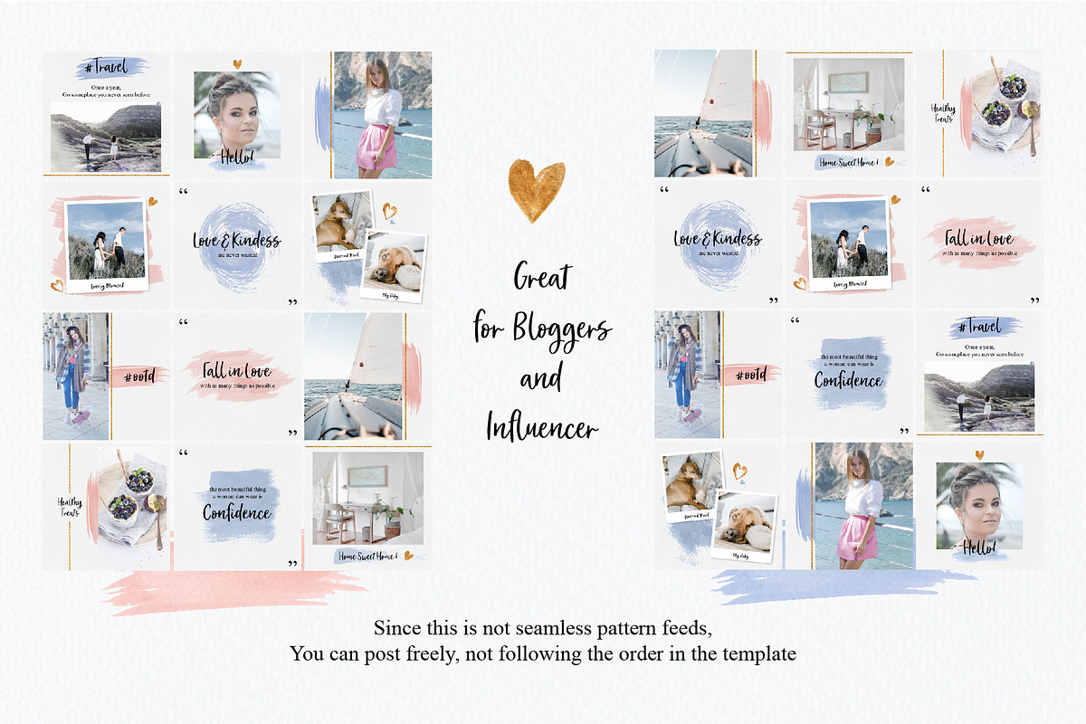 Watercolour Instagram Feeds Template, a Social Media Template by An Design (Photo 4 of 5)