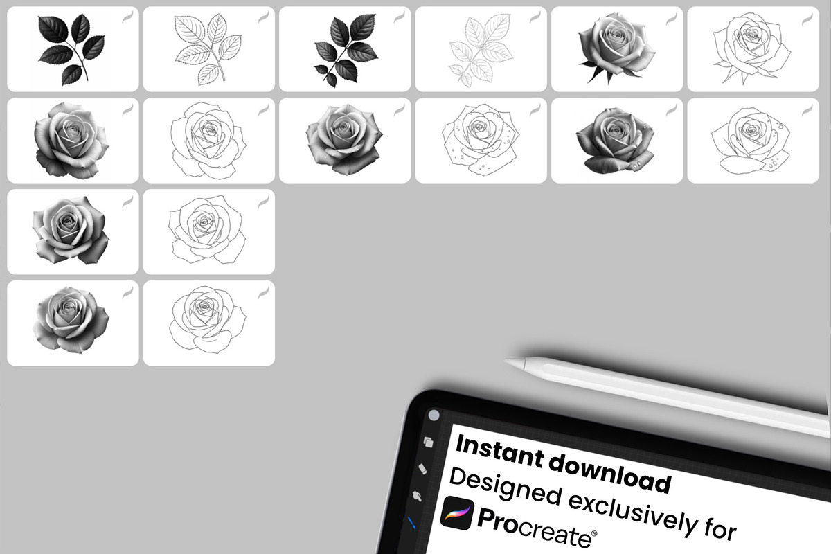 Realistic Roses Procreate Brush, a Brush Add-On by InkRef (Photo 7 of 7)