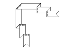 Illustration of ribbon corner., a Decorative Illustration by incomible