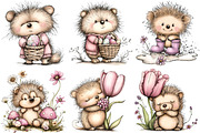 Whimsical Easter Hedgehog Clipart, an Illustration by DreamPrint404 (Thumbnail 4 of 6)