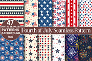 Fourth of July Seamless Pattern, a Pattern Graphic by DreamCafeArt (Thumbnail 1 of 7)