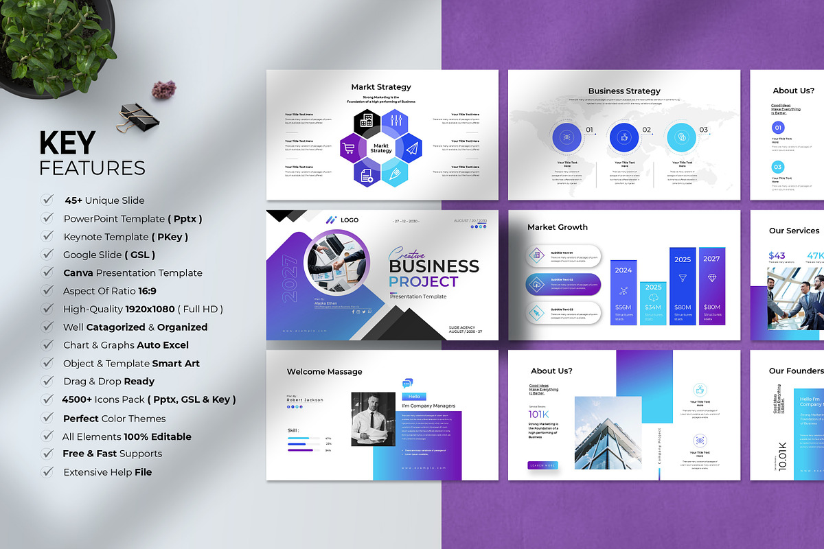 Business Project Presentation Templa, a Presentation Template by Slide-Agency (Photo 4 of 12)