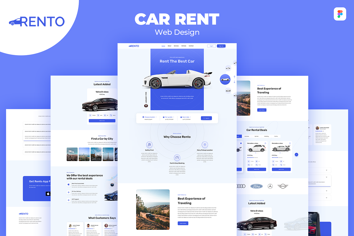 Car Rental WebDesign Landing page, a Landing Page Template by uphold_solution