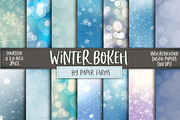 Winter bokeh digital paper, a Pattern Graphic by Paper Farms (Thumbnail 1 of 2)
