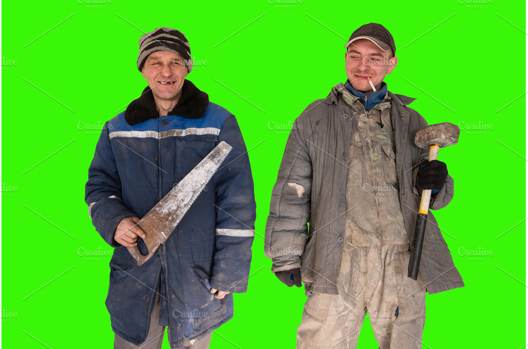 Two bad unskilled builder workers, a Person Photo by Jan Jack Russo Media