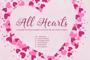 All Hearts Clipart Set