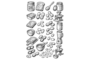 Peanut Butter and Snack Ingredients, an Object Graphic by RT Studio