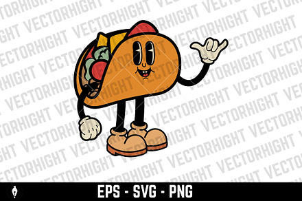 Cartoon character. Retro character, a Food Illustration by Vectorhight