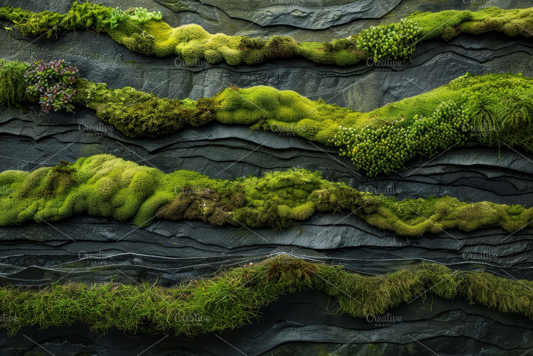 Moss layers cover the side of a rock, a Photo by Iftikhar Alam