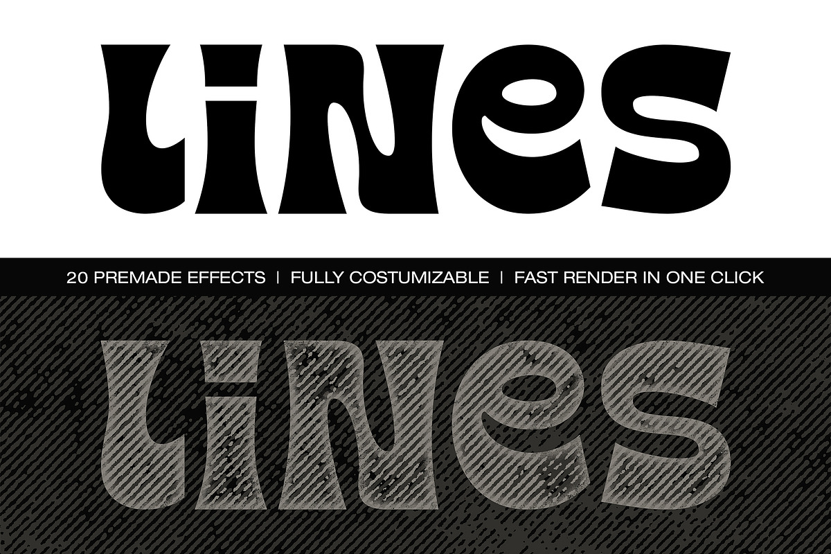 Retro Halftone Lines Effects, a Layer Style Add-On by Bitstate Design (Photo 2 of 4)