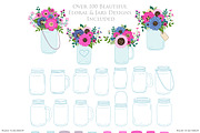 Pink and Navy Mason Jar Cliparts, an Illustration by Avenie Digital (Thumbnail 2 of 2)
