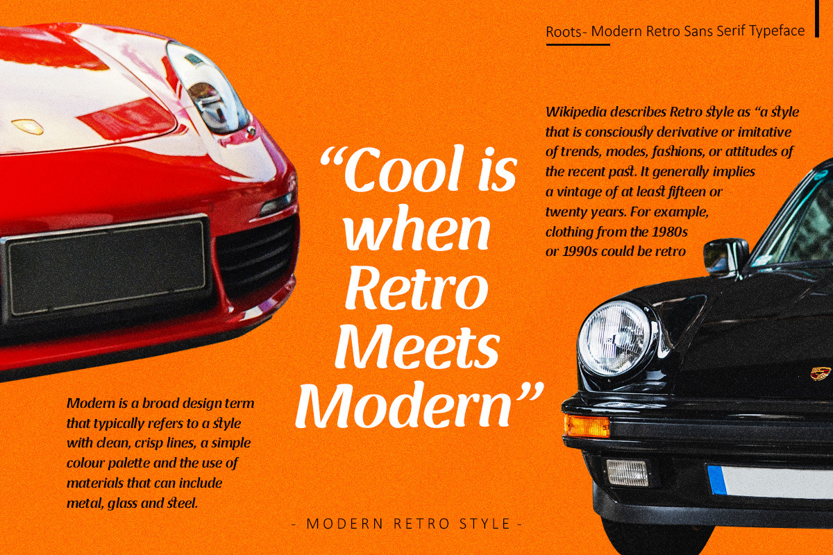 Roots - Modern Retro Font, a Script Font by HIRO.std (Photo 5 of 11)