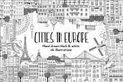 Cities in Europe - hand drawn set, an Illustration by Franzi draws (Thumbnail 1 of 9)