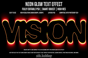 Neon Glow Text Effect Editable PSD, a Branding & Logo Template by std.badboy