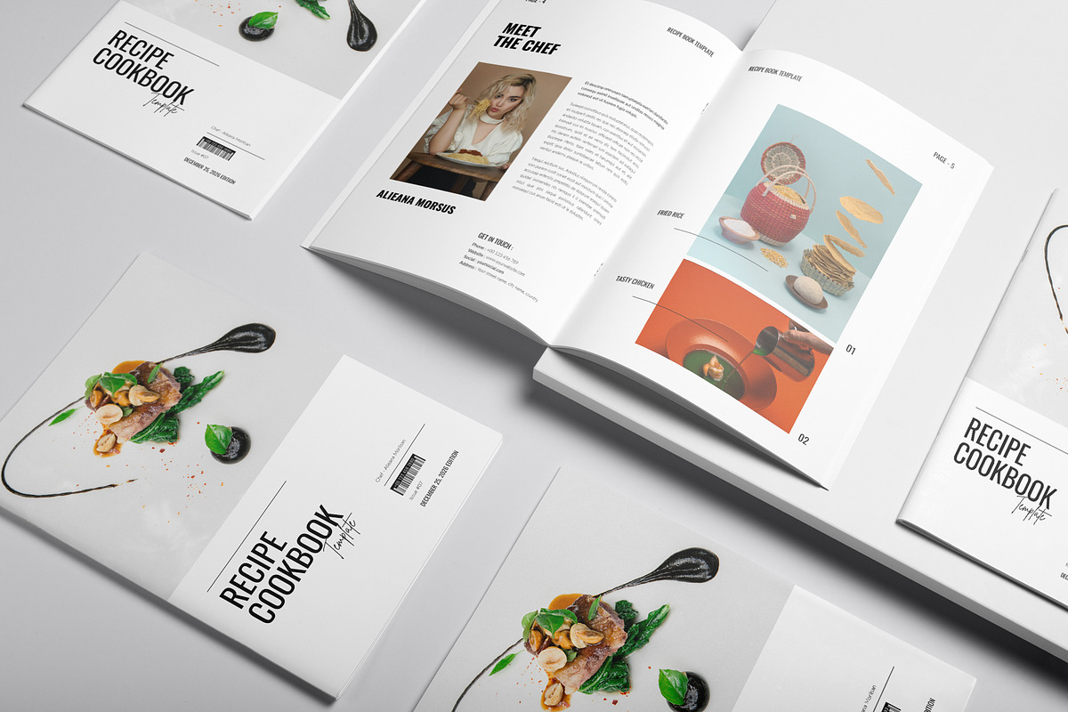 Recipe Cookbook Template, a Magazine Template by DesignCrest (Photo 5 of 17)
