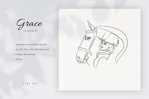 Grace 7. Line Art Illustration