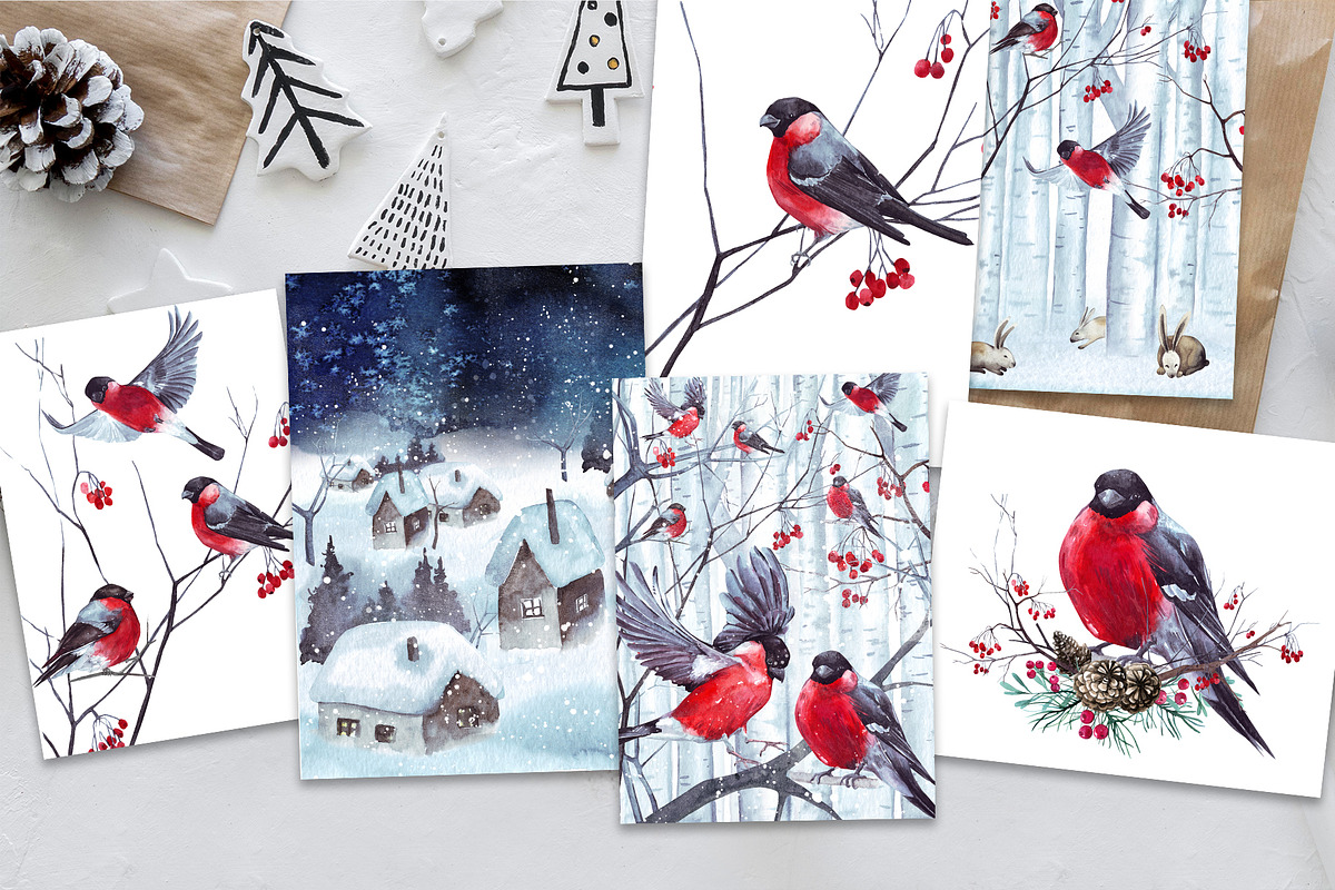 Watercolor winter story, an Illustration by YuliaBiser (Photo 9 of 11)