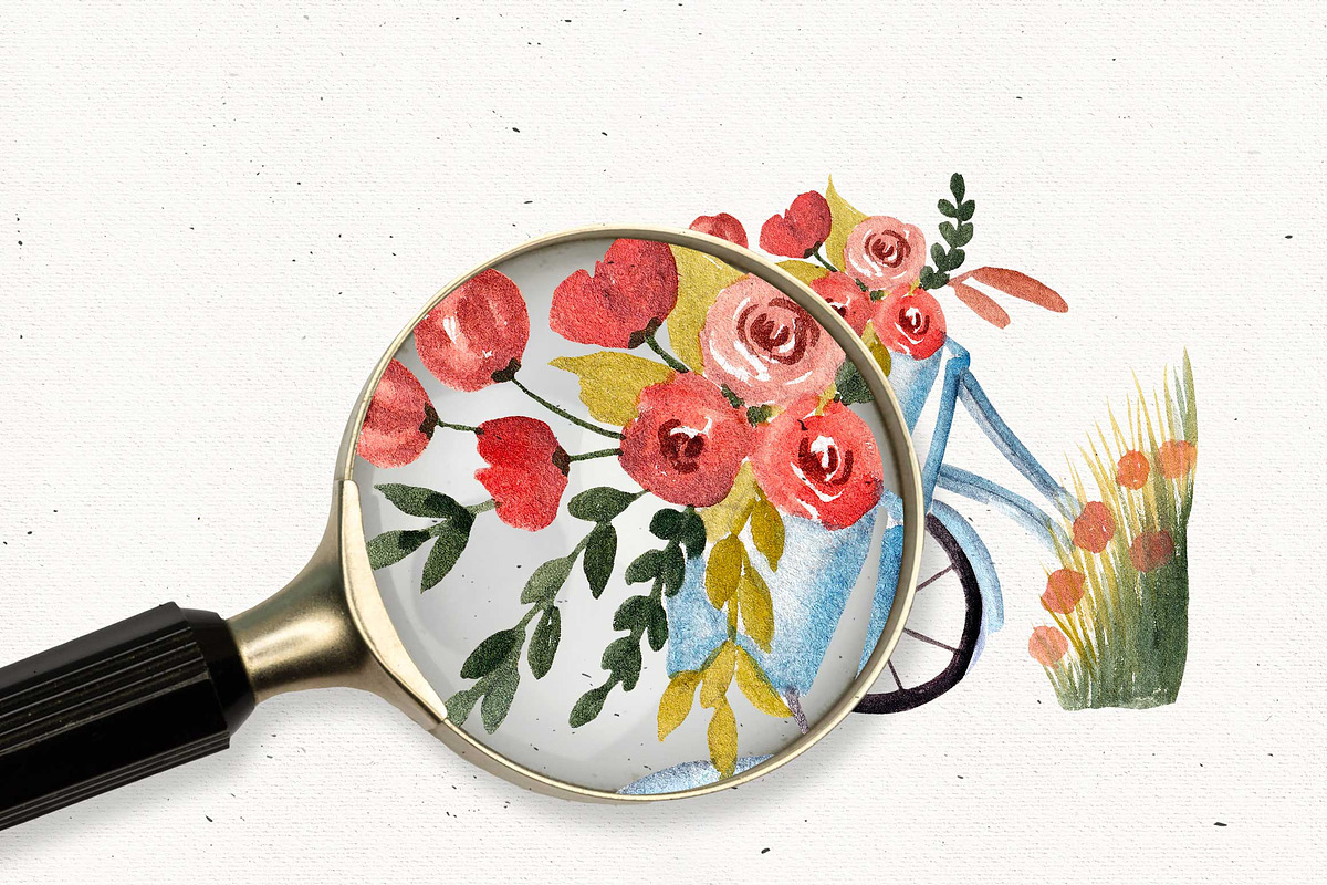 Pink Watercolor Floral Bicycle PNG, an Illustration by Mia Digital (Photo 5 of 7)