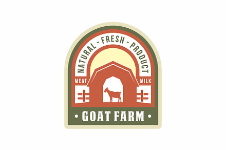Goat farm emblem logo design vector, a Branding & Logo Template by swarnstudio