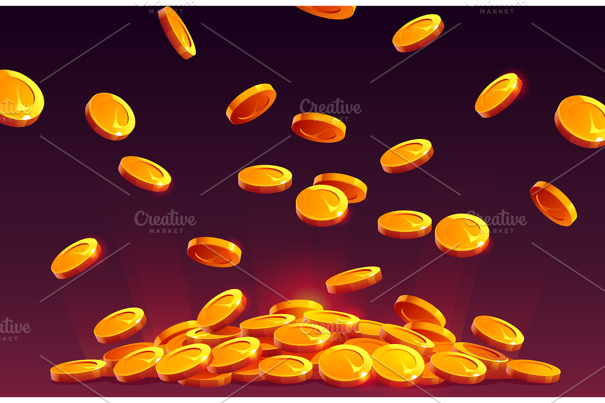 Falling gold coins, casino, a Finance Illustration by Vector Tradition