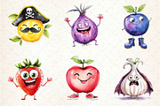 Funny Fruits & Vegetables Clipart, an Illustration by Dream Creation (Thumbnail 5 of 6)