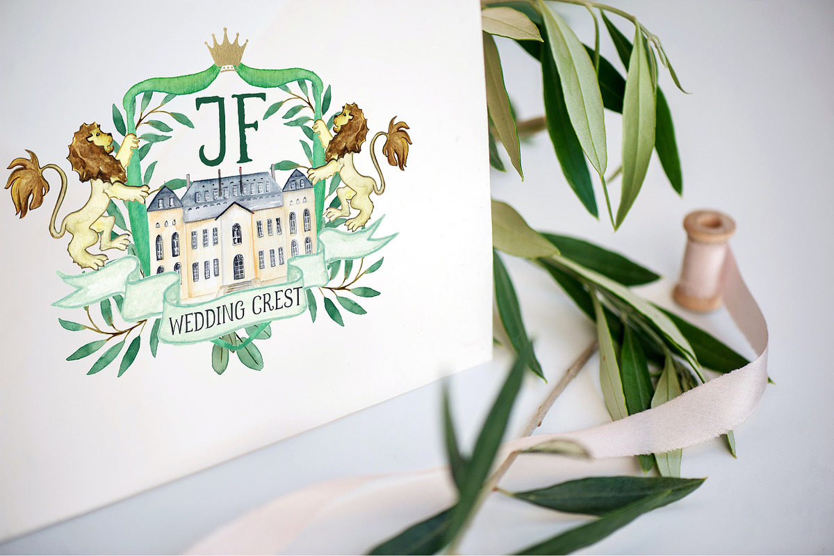 Crest Creator Wedding Watercolor, an Illustration by LABFcreations (Photo 2 of 18)