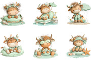 Pool Day Highland Cow Clipart, a Seasonal Illustration by CreationArt (Thumbnail 3 of 5)