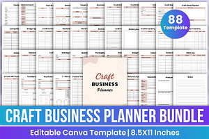 Craft Business Planner Bundle Canva, a Stationery Template by Mustafiz
