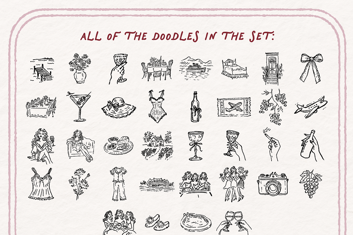 Vacation Clipart, Travel Doodles, an Object Illustration by The October Creative (Photo 5 of 7)