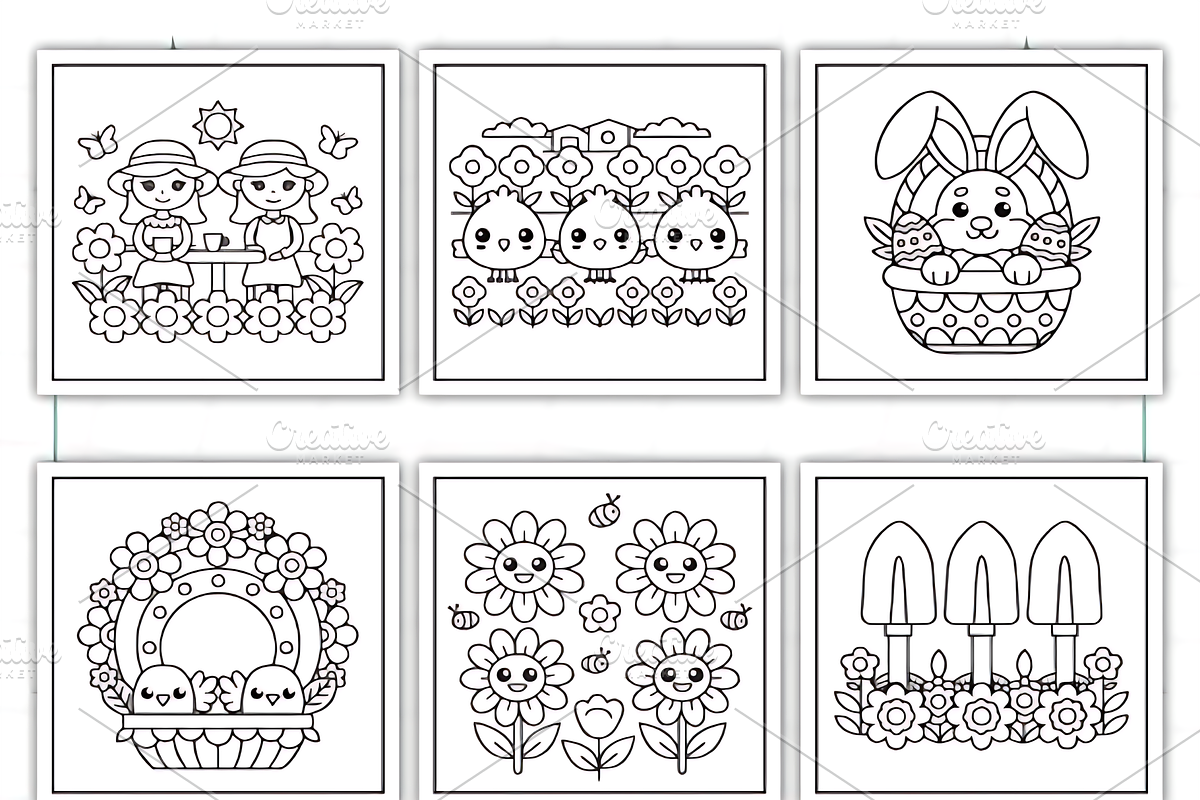 Bold and Easy Spring Coloring Pages, a Decorative Illustration by Design Station (Photo 4 of 4)