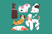 Happy, funny dogs, puppies set, an Animal Illustration by PaperTrident (Thumbnail 3 of 4)