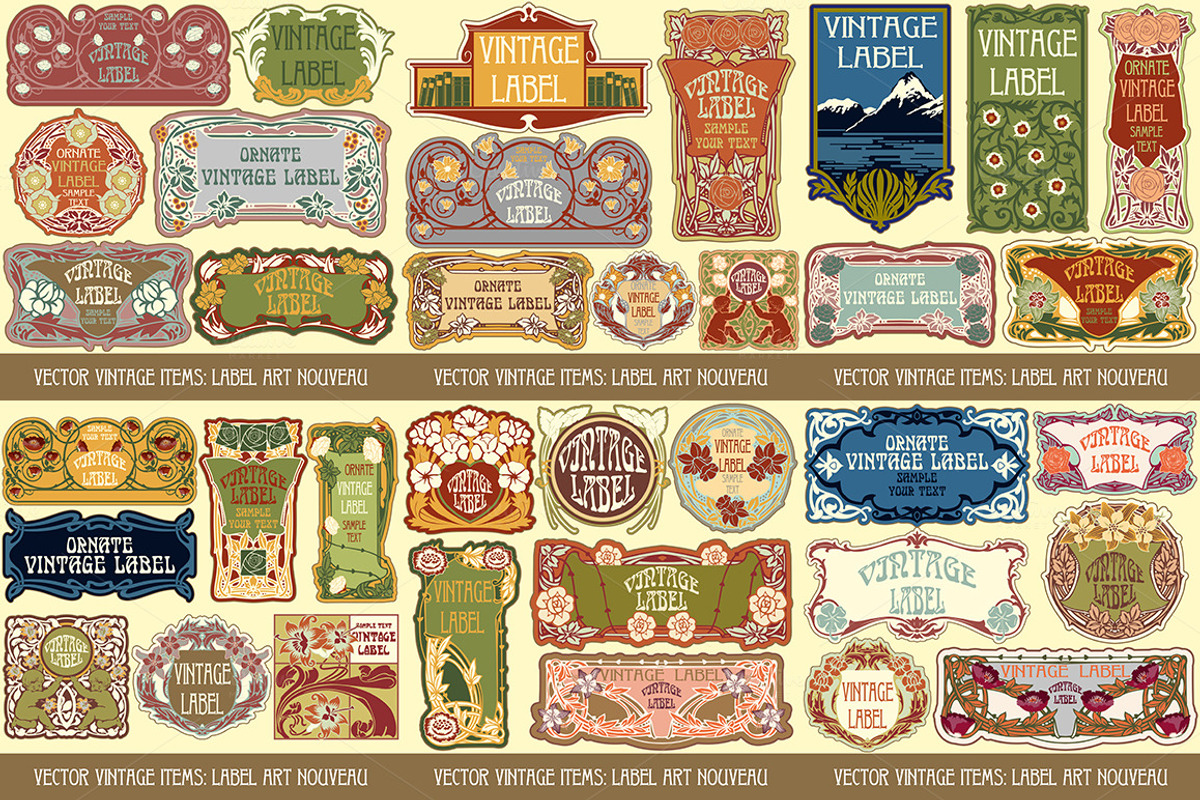 Label Art Nouveau - mega set, a Decorative Illustration by Stanislav Kharchevskyi (Photo 6 of 12)