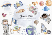 Space astronauts kids clipart, an Illustration by Tita Creative Studio (Thumbnail 1 of 7)