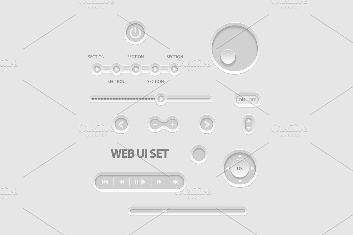 Light Web UI Elements. Buttons, a Templates & Theme by Sunny