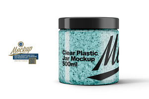 Clear Plastic Jar Mockup 500ml