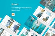 Travel & Flight Booking Sketch App, an UI Kit Template by themelove (Thumbnail 1 of 16)