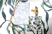 Blue Green Watercolor Patterns, a Wallpaper Graphic by Webvilla Studio (Thumbnail 9 of 9)