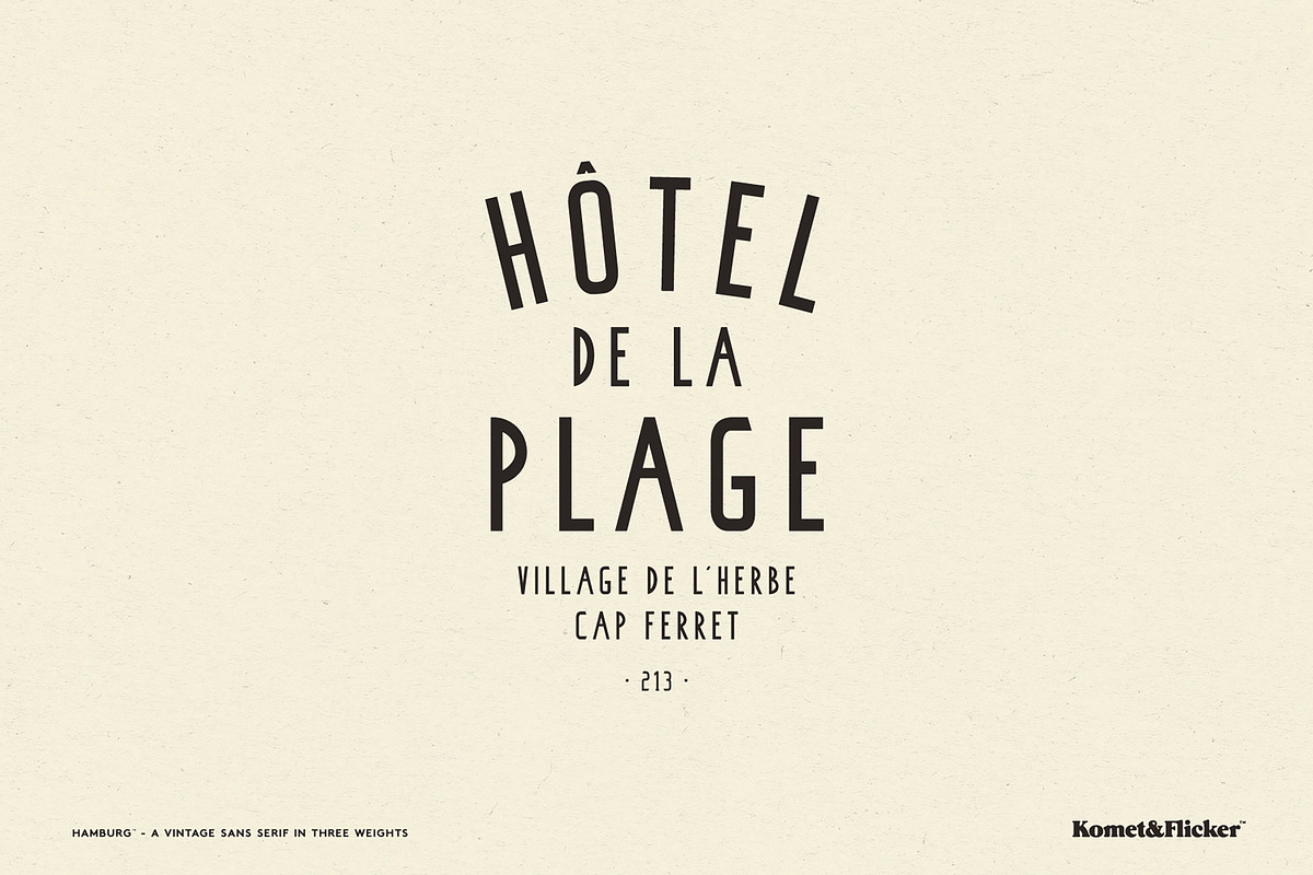Hamburg - A Vintage Style Font, a Sans Serif Font by Komet & Flicker (Photo 10 of 13)